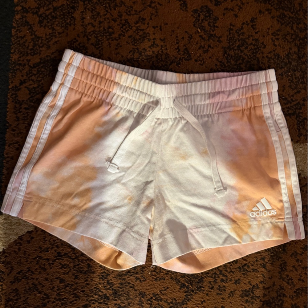 Adidas Women's Orange and White Athletic Shorts